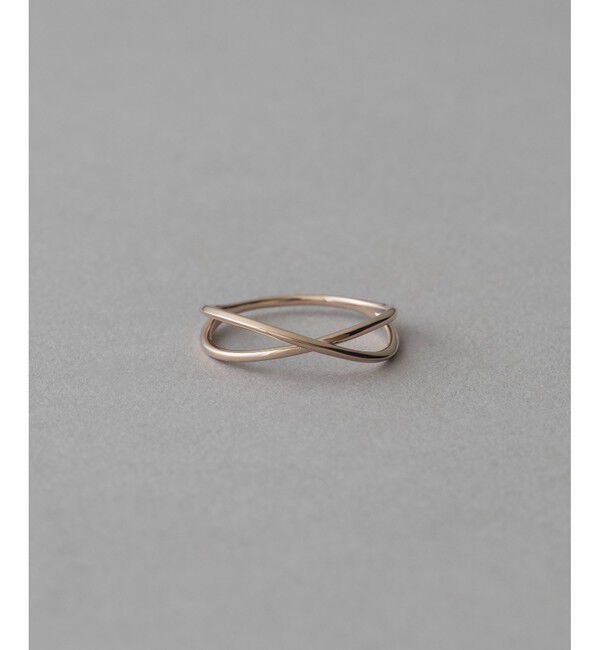 ete「[ミストピンク] K10MPG クロス リング」|リング|ピンクゴールド