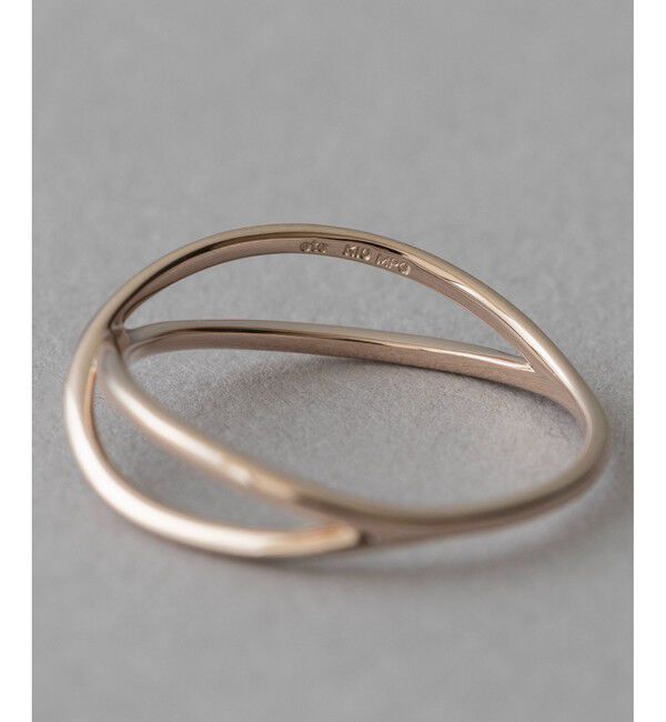 ete「[ミストピンク] K10MPG クロス リング」|リング|