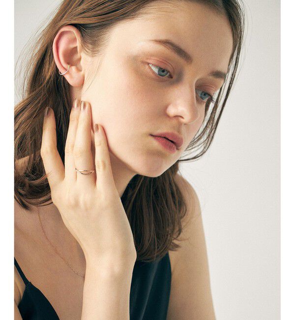 ete「[ミストピンク] K10MPG クロス リング」|リング|