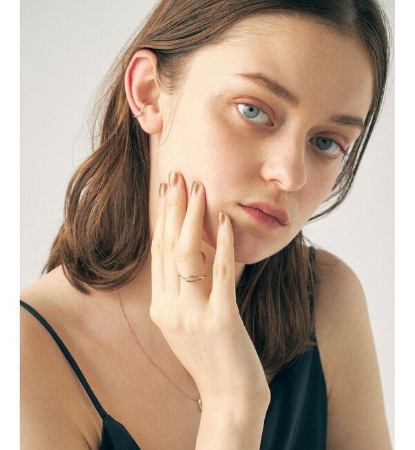 ete「[ミストピンク] K10MPG クロス リング」|リング|