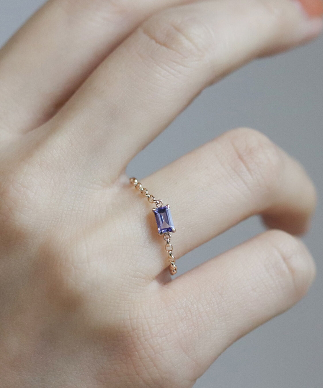  「タンザナイト  チェーンリング | K10YG〈Web限定〉」|リング|