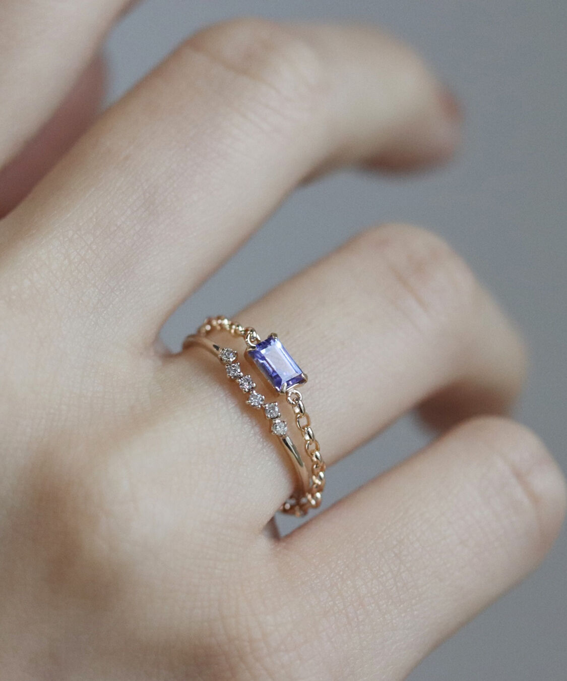  「タンザナイト  チェーンリング | K10YG〈Web限定〉」|リング|