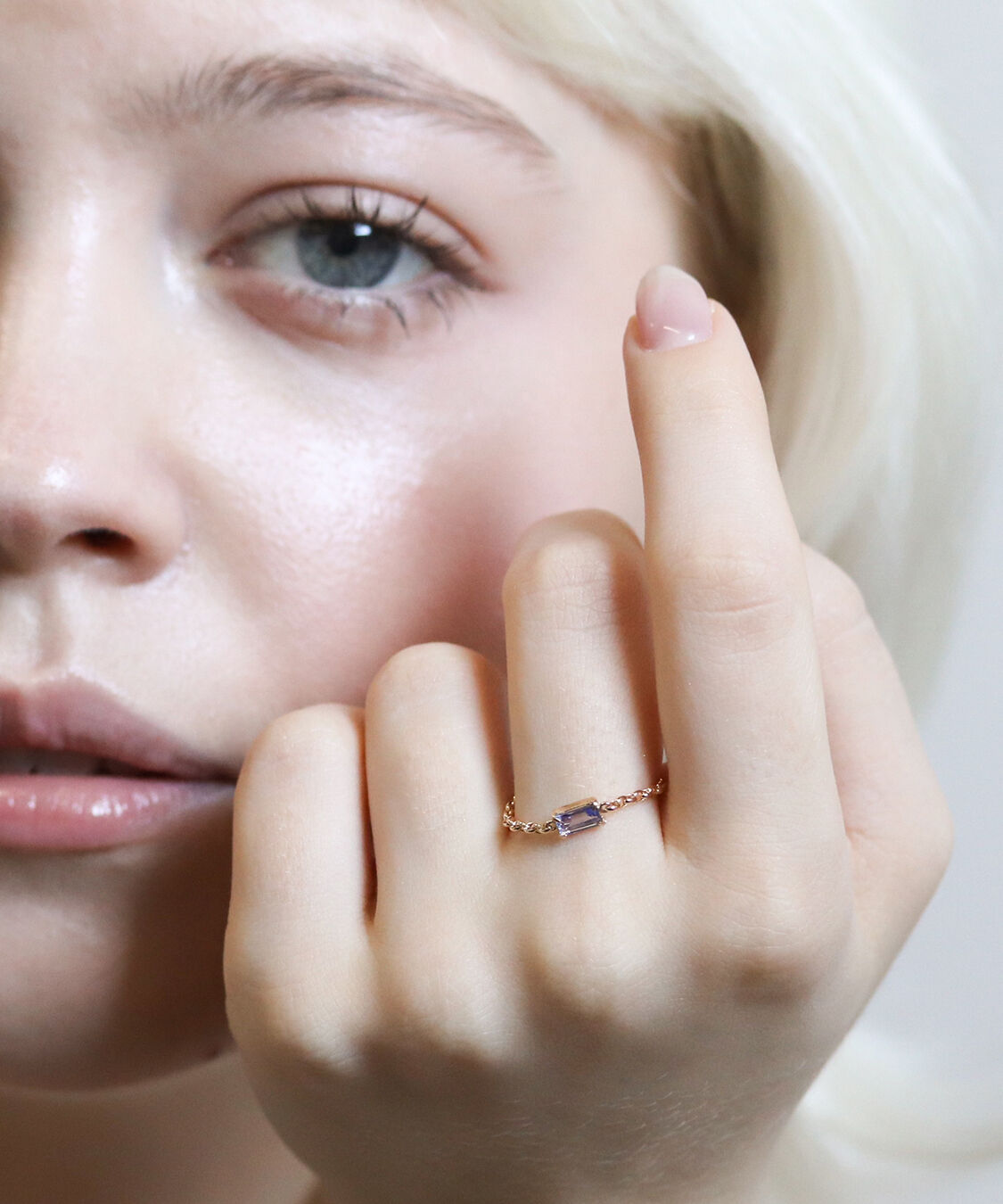  「タンザナイト  チェーンリング | K10YG〈Web限定〉」|リング|