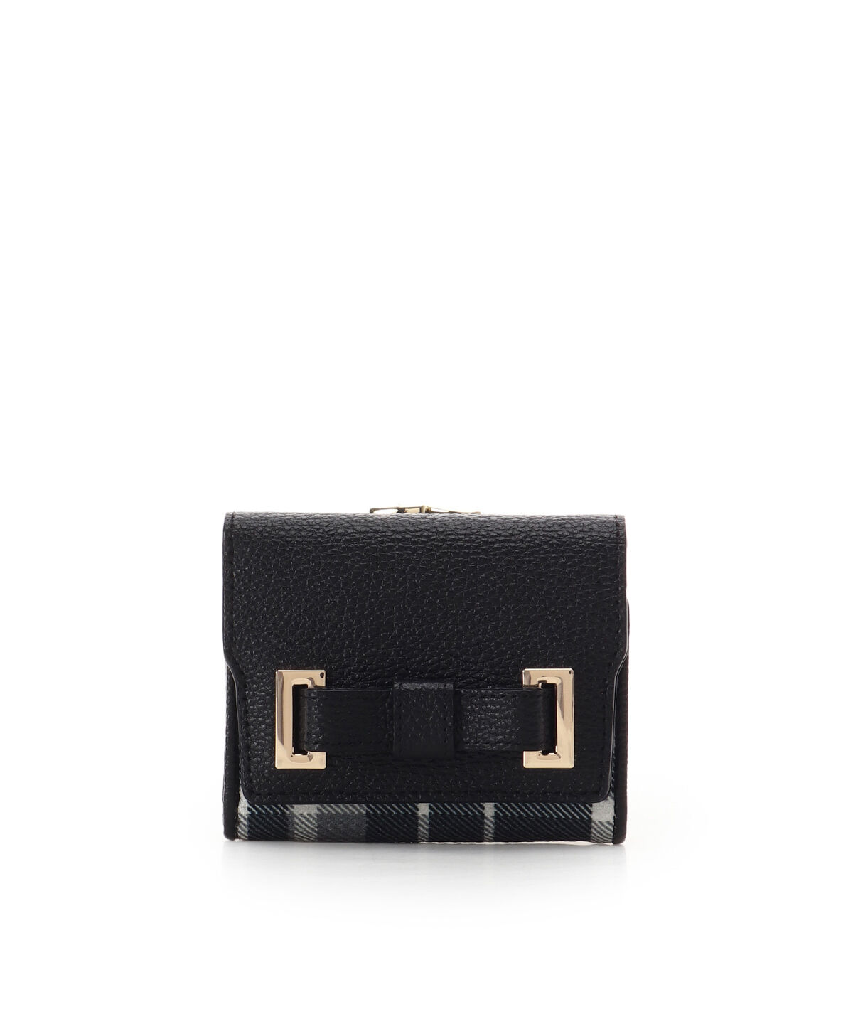 Samantha Thavasa「チェック柄エムシュシュⅢ 口金折財布」|財布|ブラック