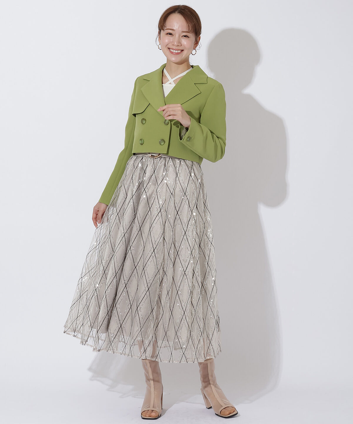 アンドクチュール「ダブルクロスショートトレンチ」|トレンチコート|