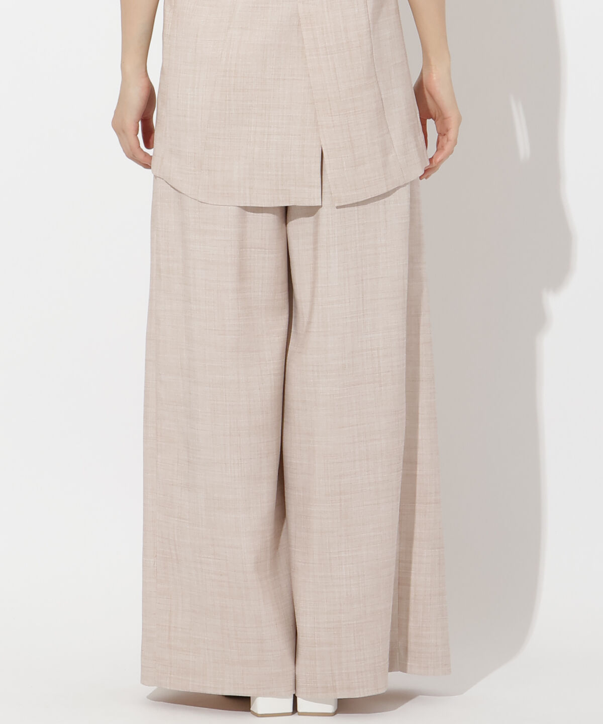 アンドクチュール「麻調プリーツワイドパンツ」|その他|