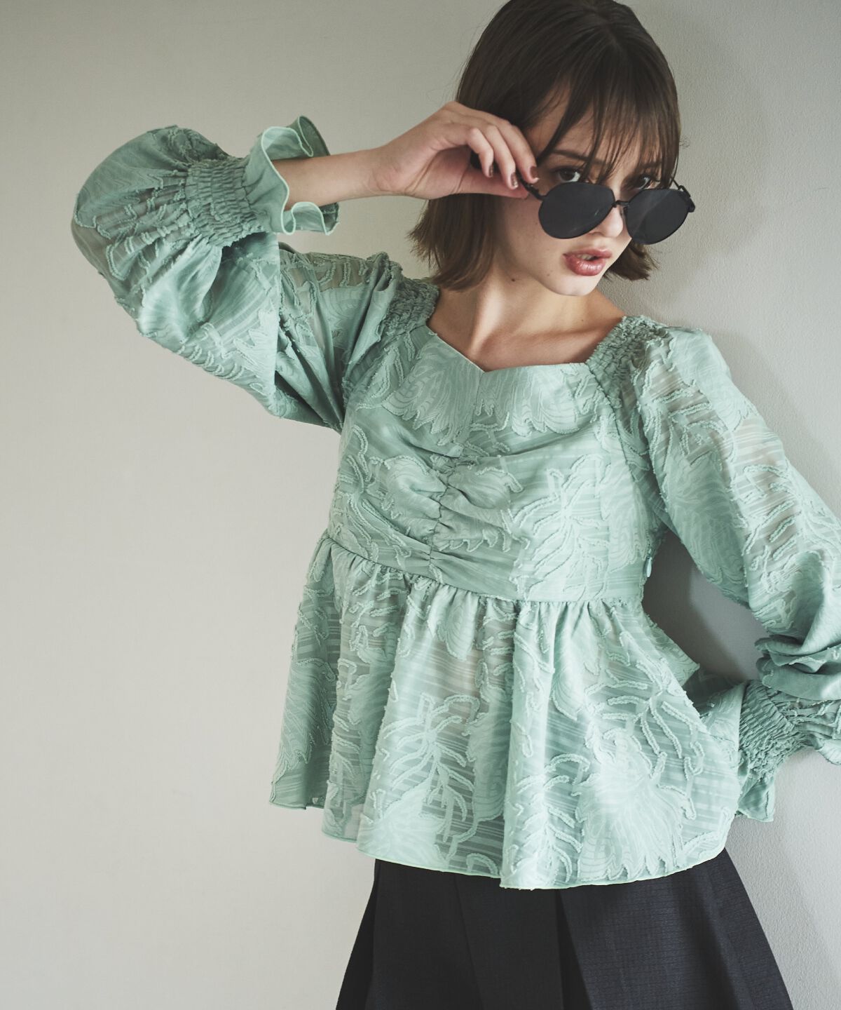 アンドクチュール「オパールシアーブラウス」|シャツ・ブラウス|