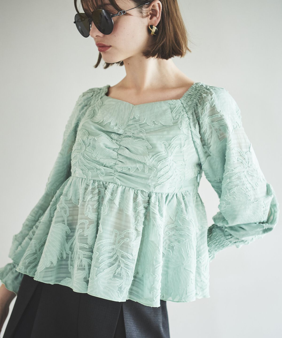 アンドクチュール「オパールシアーブラウス」|シャツ・ブラウス|