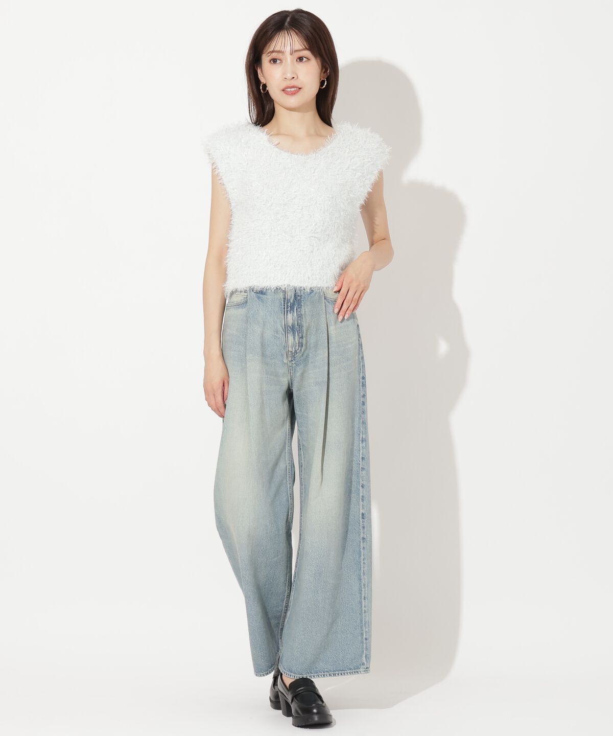 アンドクチュール「ふわニットノースリラメプルオーバー」|ニット・セーター|