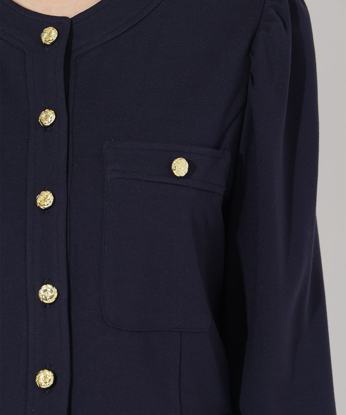 アンドクチュール「ポンチノーカラー長袖ジャケット」|その他|