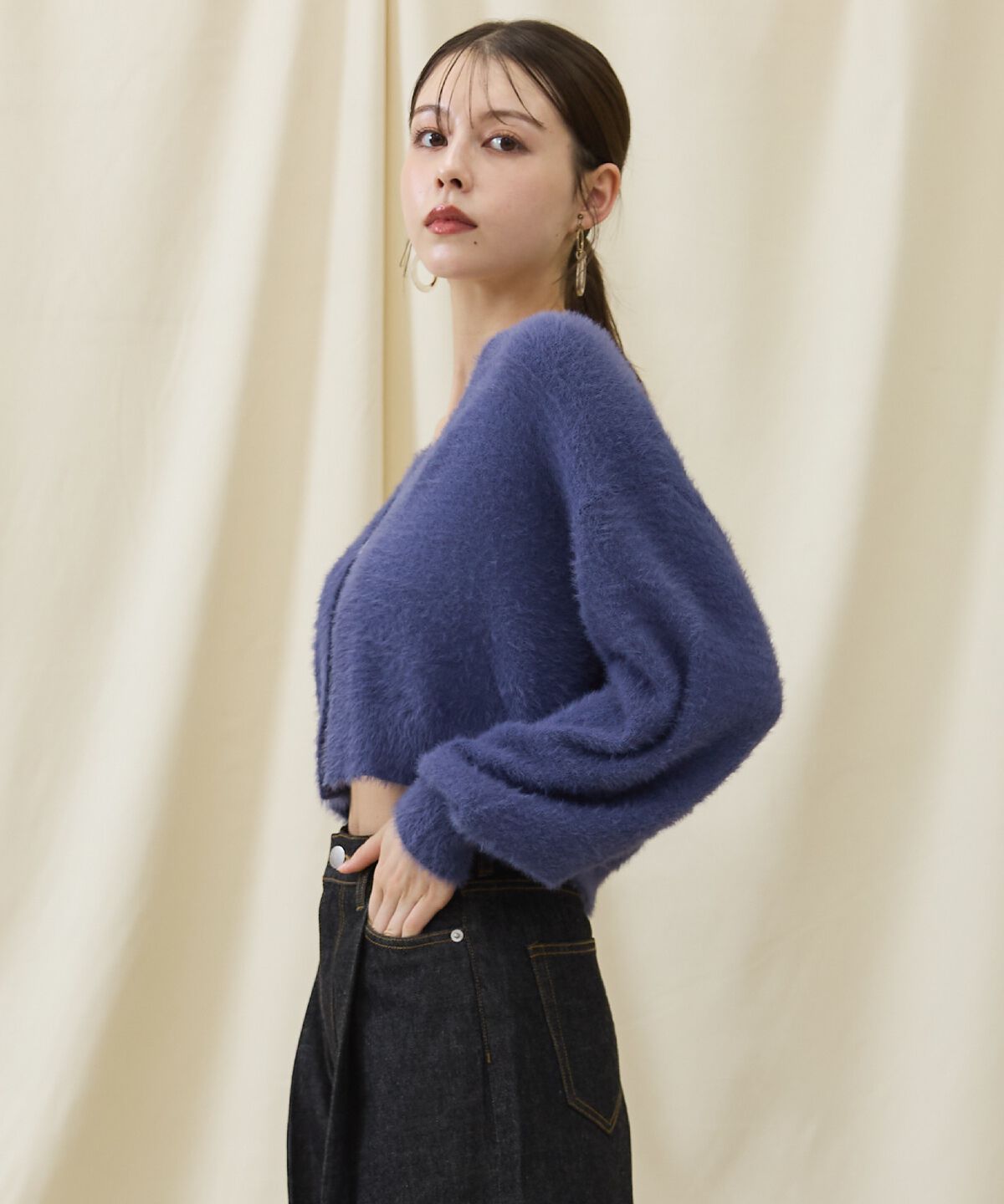 アンドクチュール「シャギーボレロアンサンブルニット」|カーディガン|