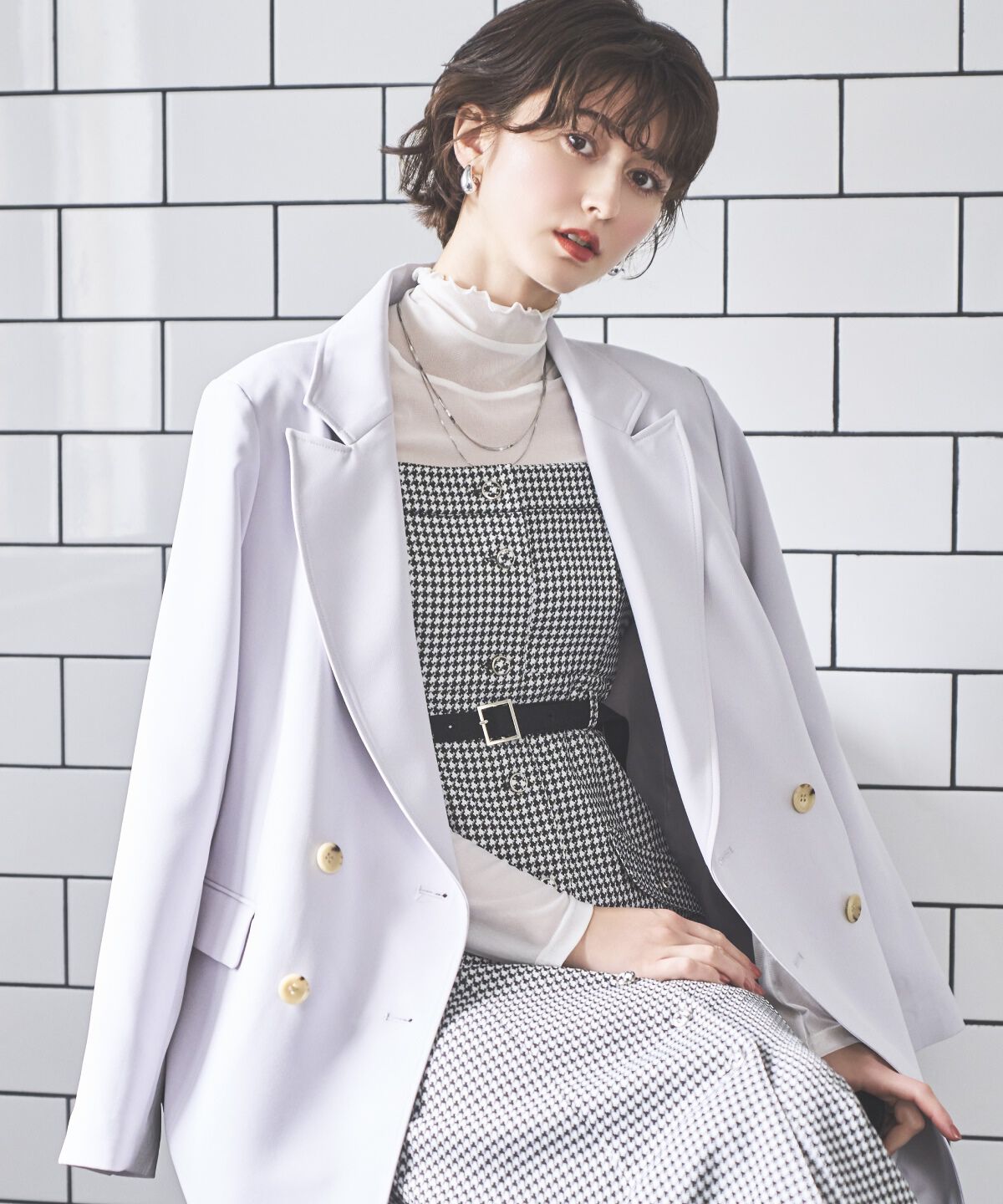 アンドクチュール「ダブルブレストオーバージャコット」|テーラードジャケット|