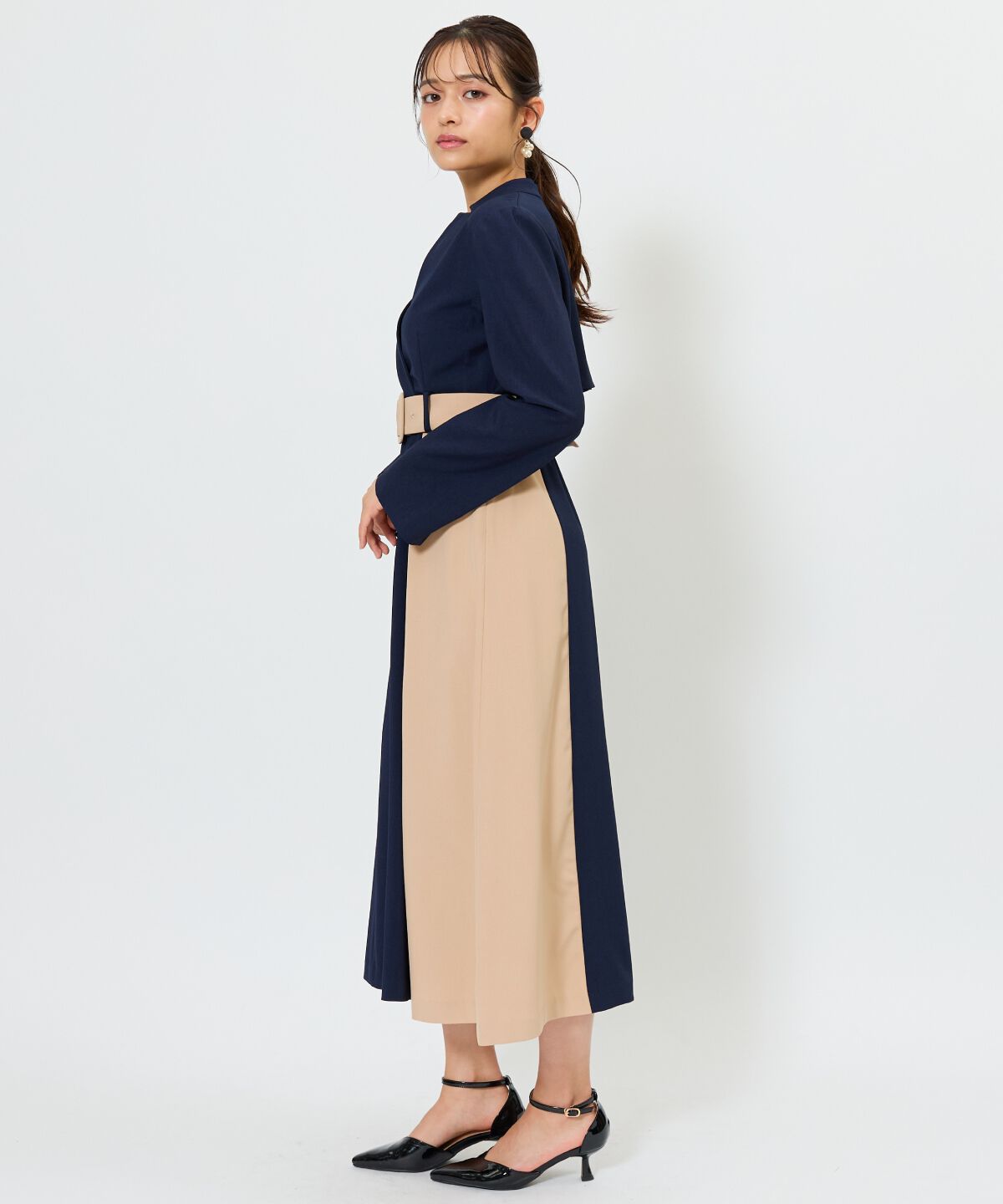 アンドクチュール「バイカラーカシュクールワンピース」|ワンピース|