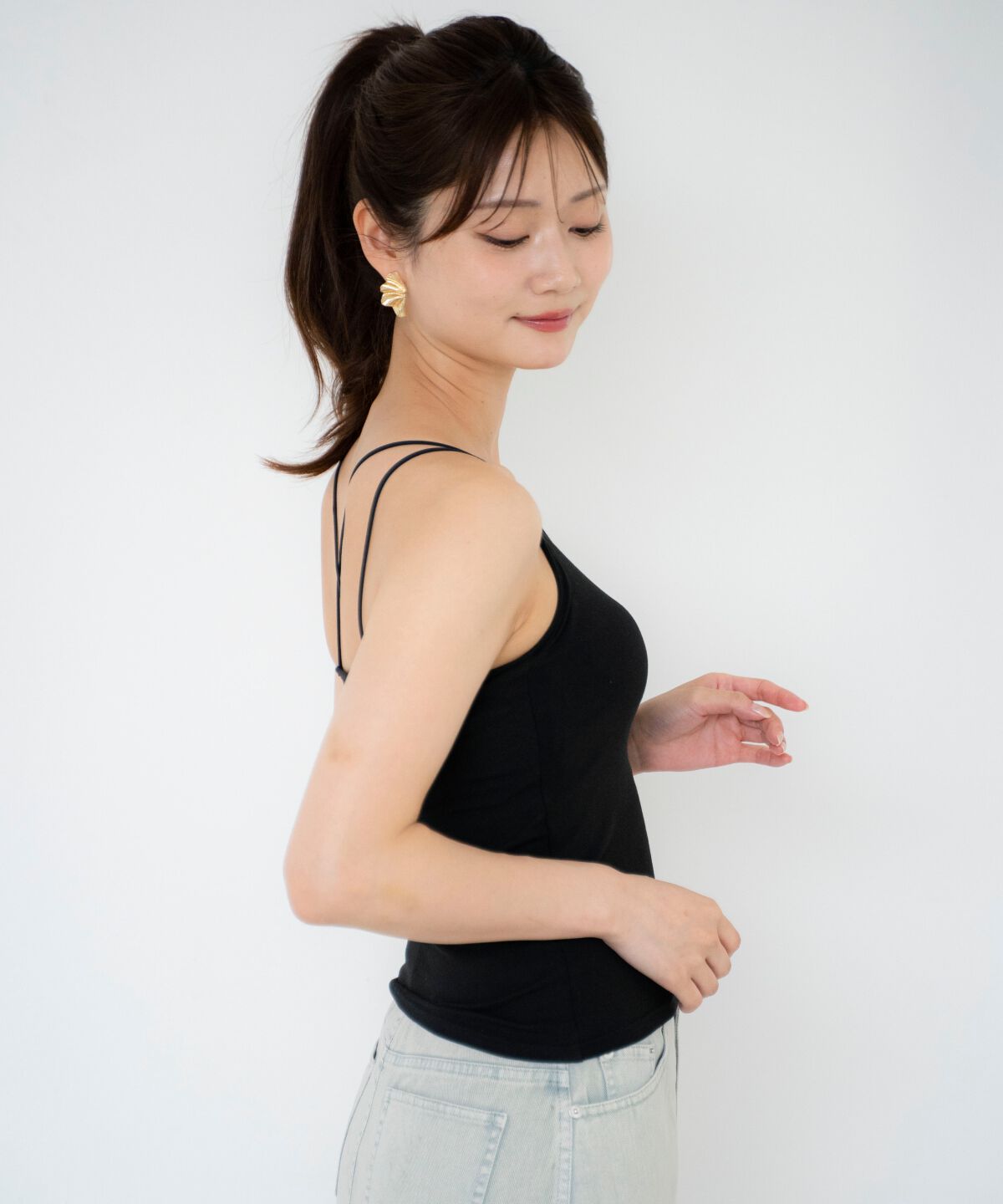 アンドクチュール「バッククロスキャミソール」|キャミソール|