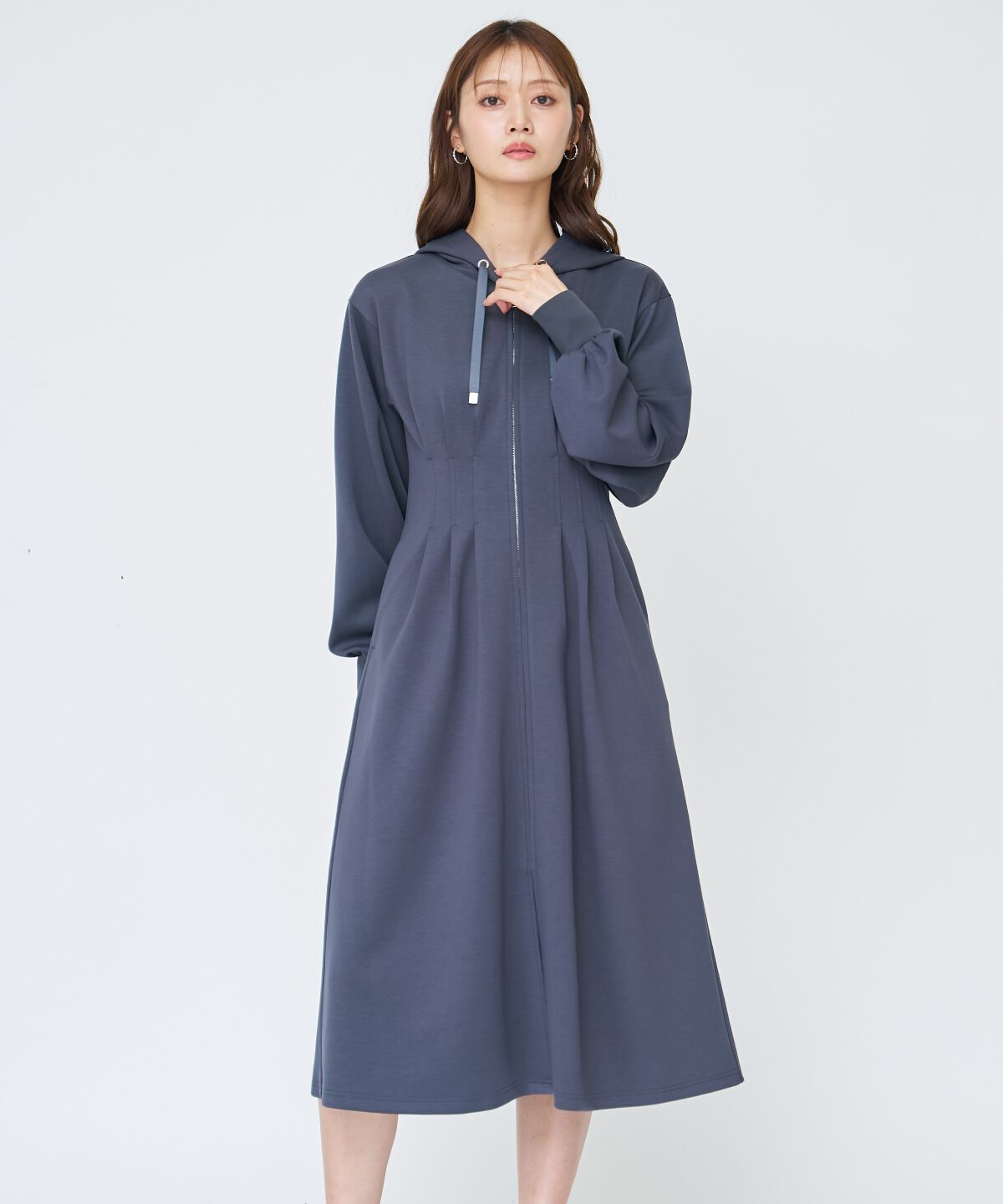 アンドクチュール「フード付きZIPワンピース」|ワンピース|