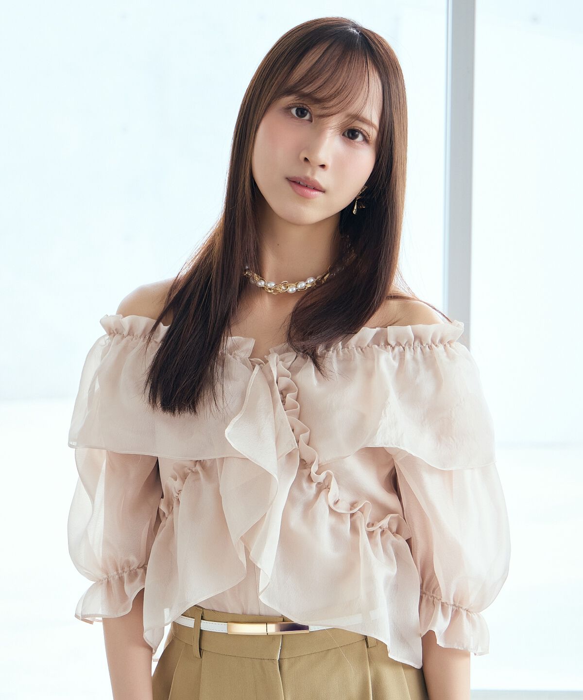 アンドクチュール「フリルクロスシアーブラウス」|シャツ・ブラウス|