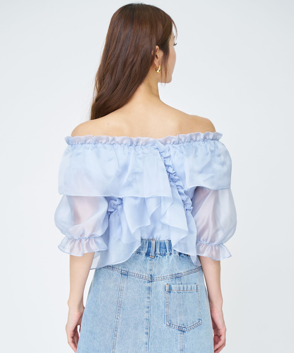 アンドクチュール「フリルクロスシアーブラウス」|シャツ・ブラウス|