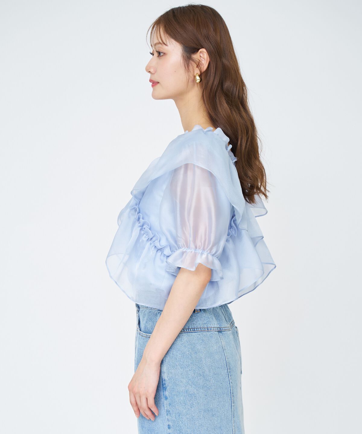 アンドクチュール「フリルクロスシアーブラウス」|シャツ・ブラウス|