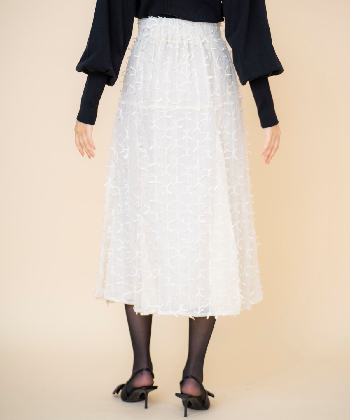 REDYAZEL「リボンモチーフフレアスカート」|フレア|