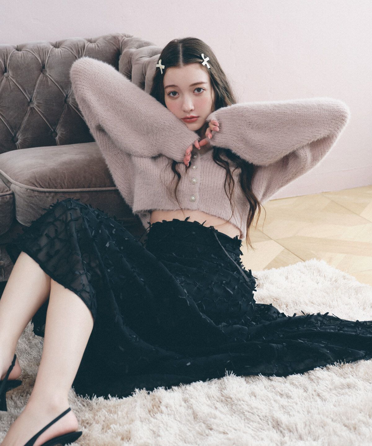 REDYAZEL「リボンモチーフフレアスカート」|フレア|