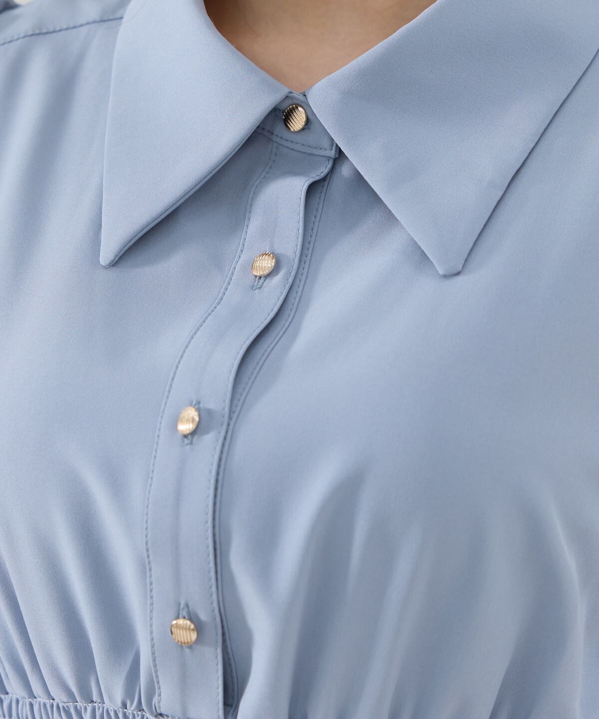 REDYAZEL「ウエストシャーリングシャツワンピース」|ワンピース|