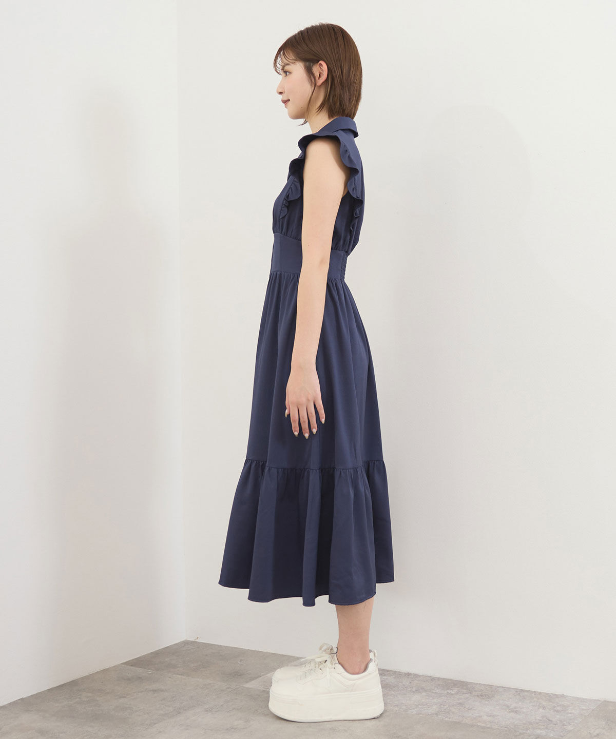 REDYAZEL「フロントZIPティアードワンピース」|ワンピース|