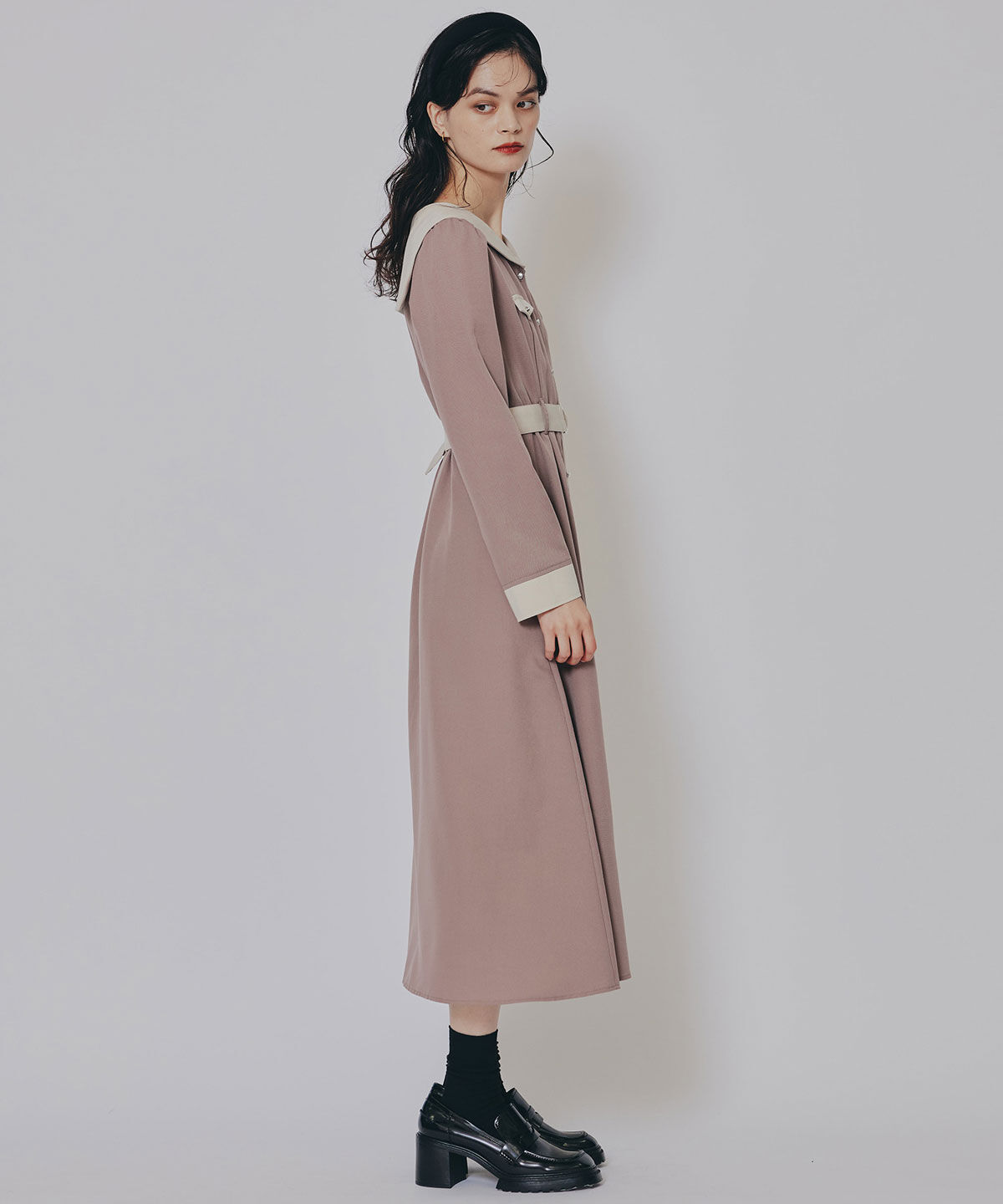 REDYAZEL「BIGセーラーカラーロングワンピース」|ワンピース|