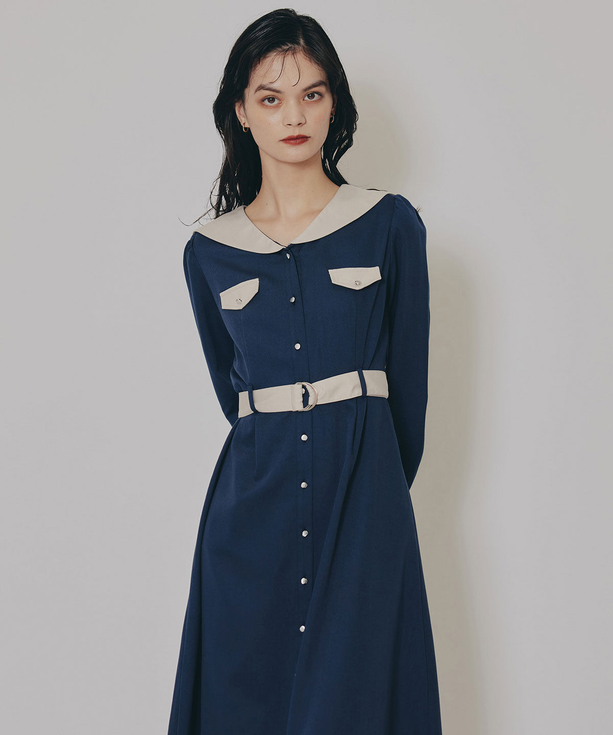 REDYAZEL「BIGセーラーカラーロングワンピース」|ワンピース|