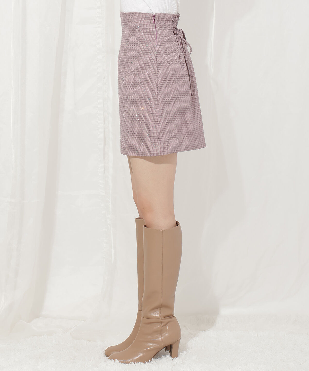 WILLSELECTION「ラインストーンミニスカート」|台形|