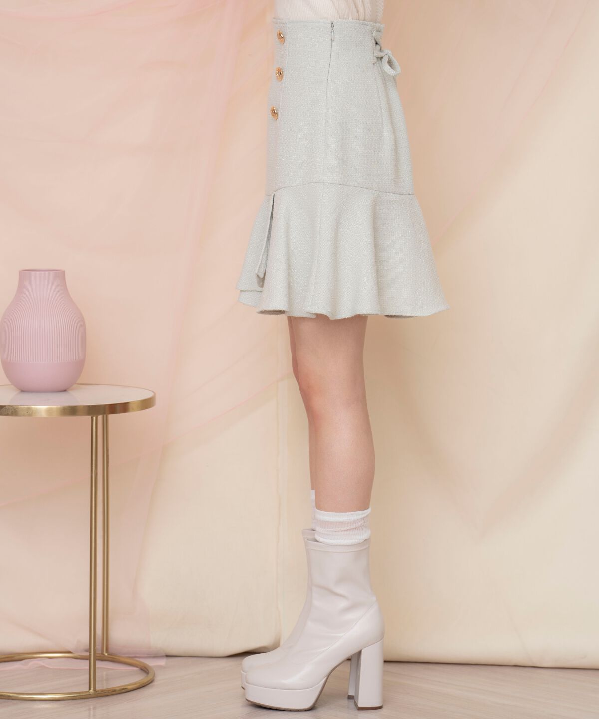 WILLSELECTION「アシメヘムツイードミニスカート」|フレア|