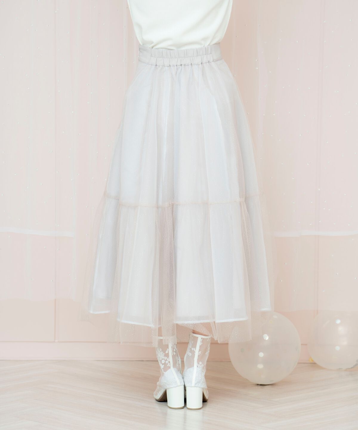 WILLSELECTION「ラメチュールティアードスカート」|フレア|