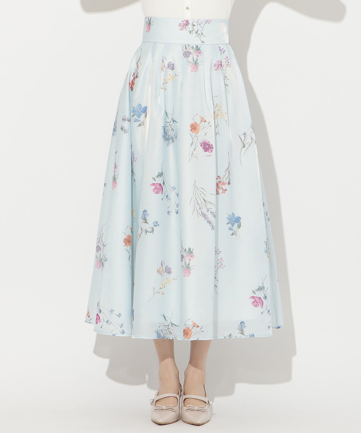 WILLSELECTION「ボタニカルフラワーシアータックスカート」|フレア|