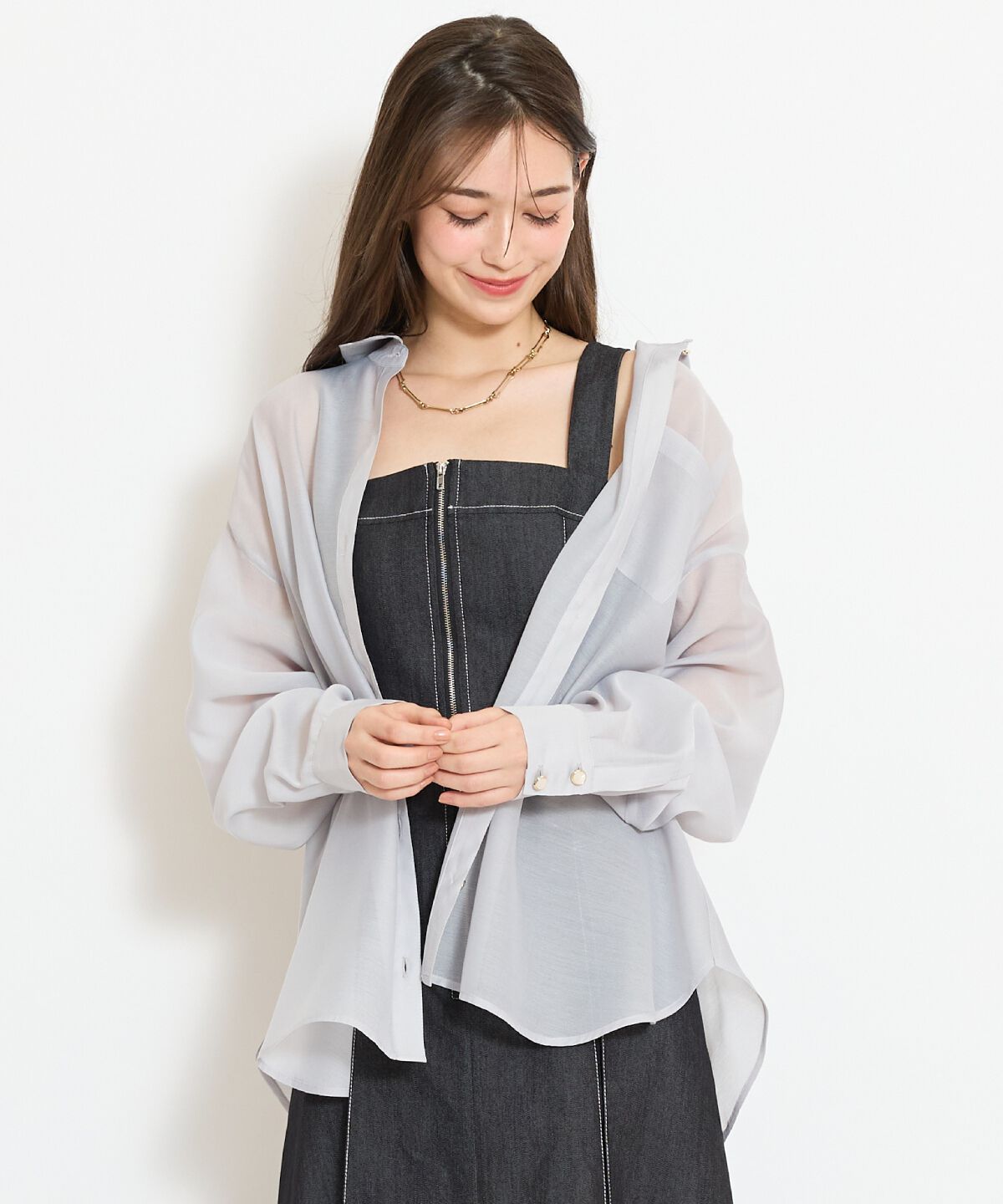 WILLSELECTION「エアリーシアーシャツ」|シャツ・ブラウス|ライトグレー