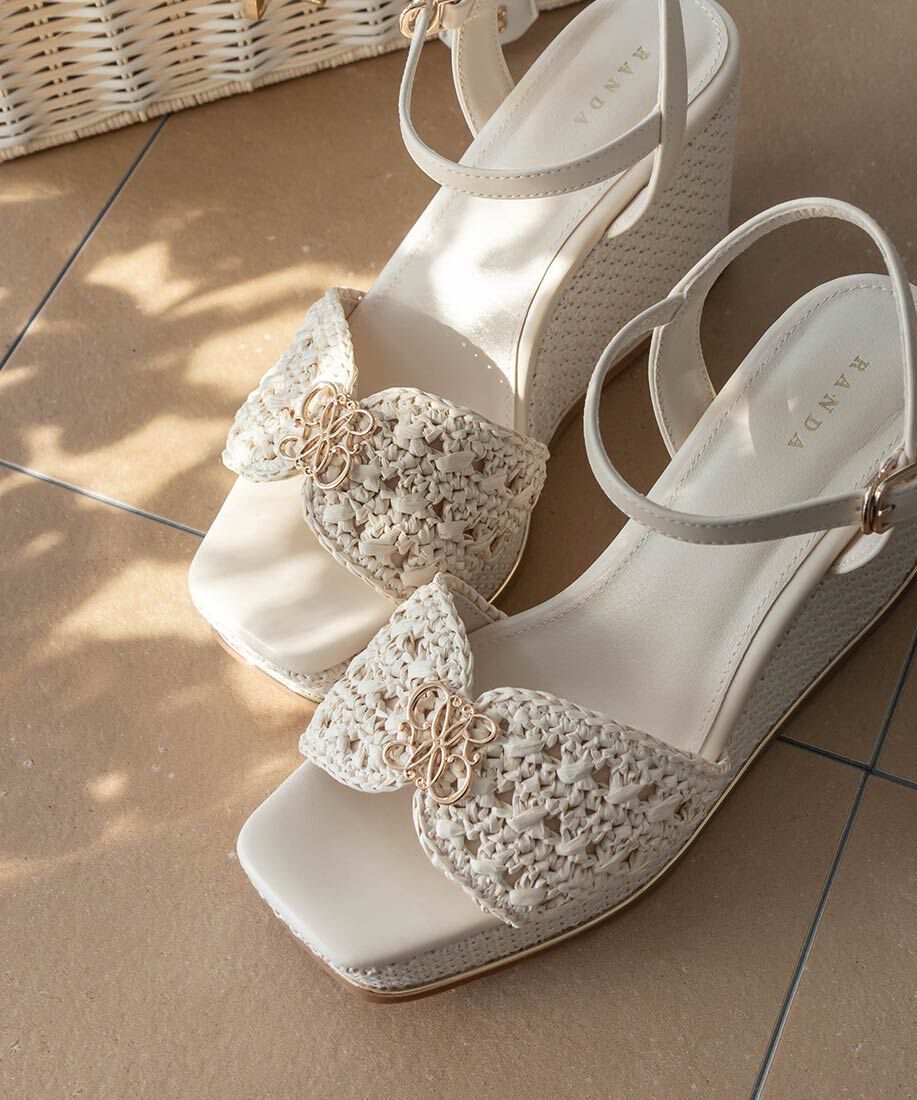  「モノグラムパーツウェッジソールサンダル」|サンダル|