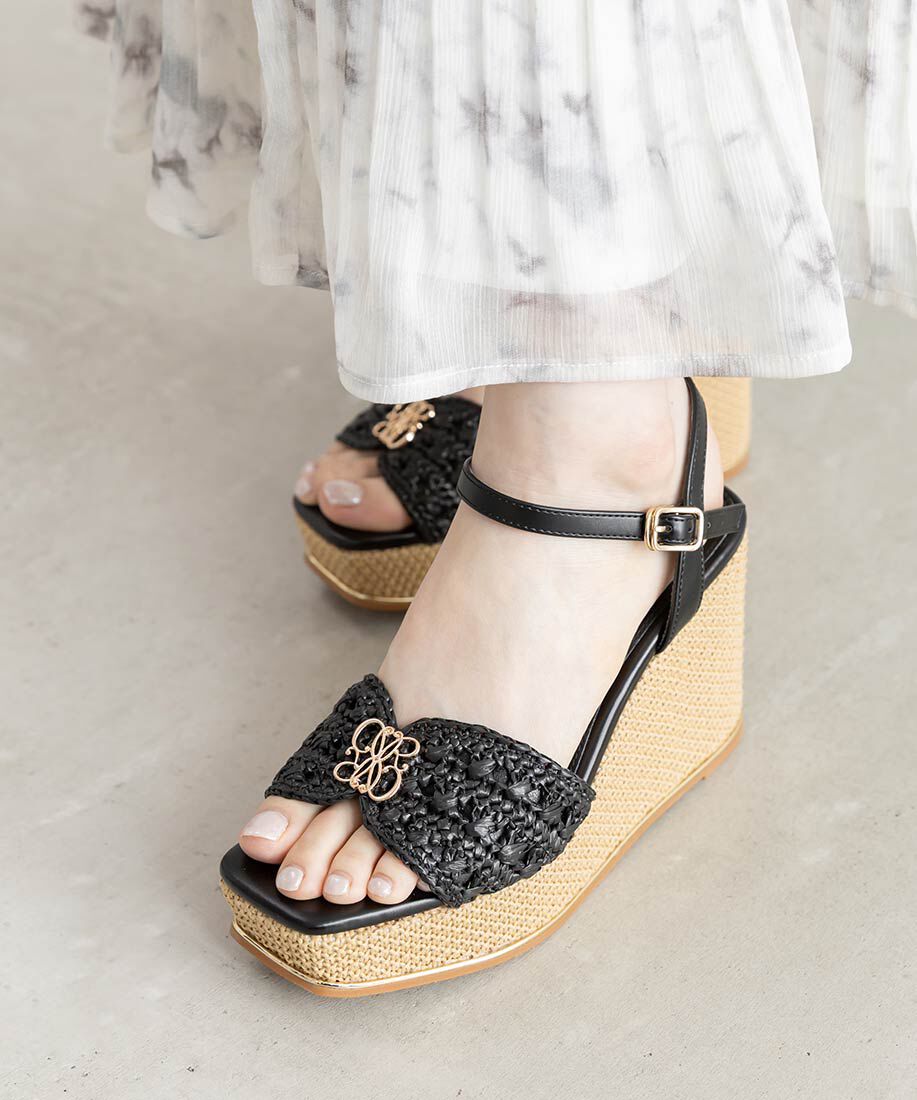 「モノグラムパーツウェッジソールサンダル」|サンダル|