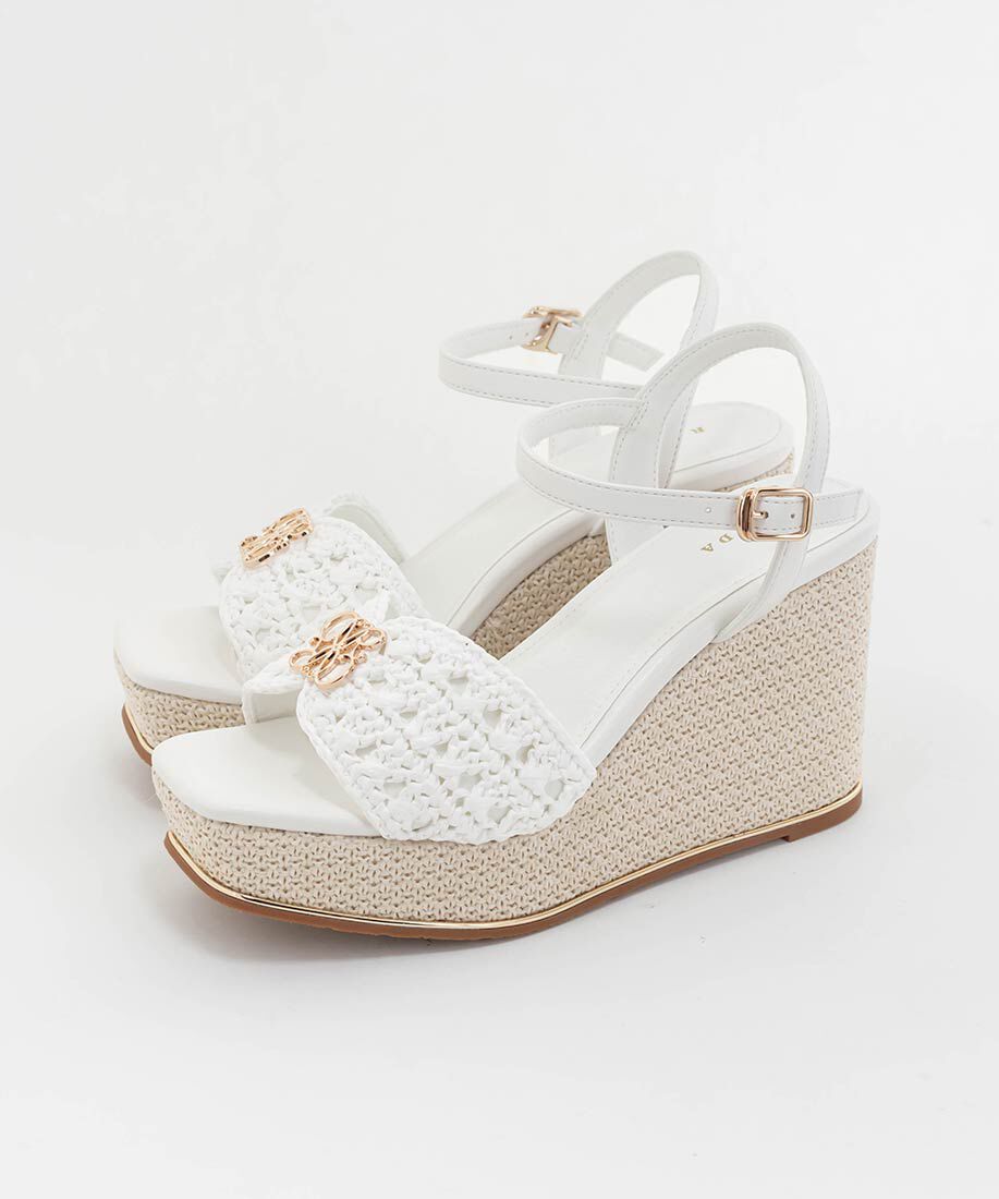  「モノグラムパーツウェッジソールサンダル」|サンダル|