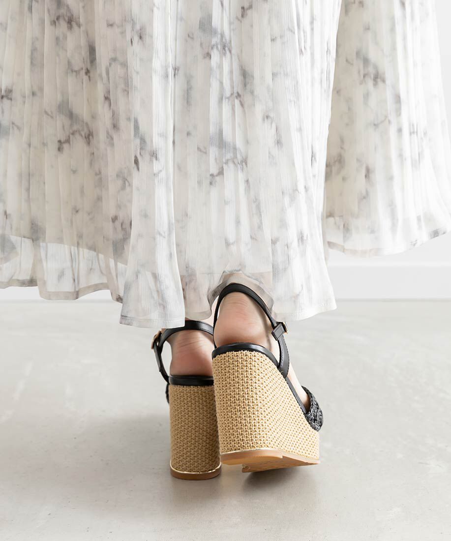  「モノグラムパーツウェッジソールサンダル」|サンダル|