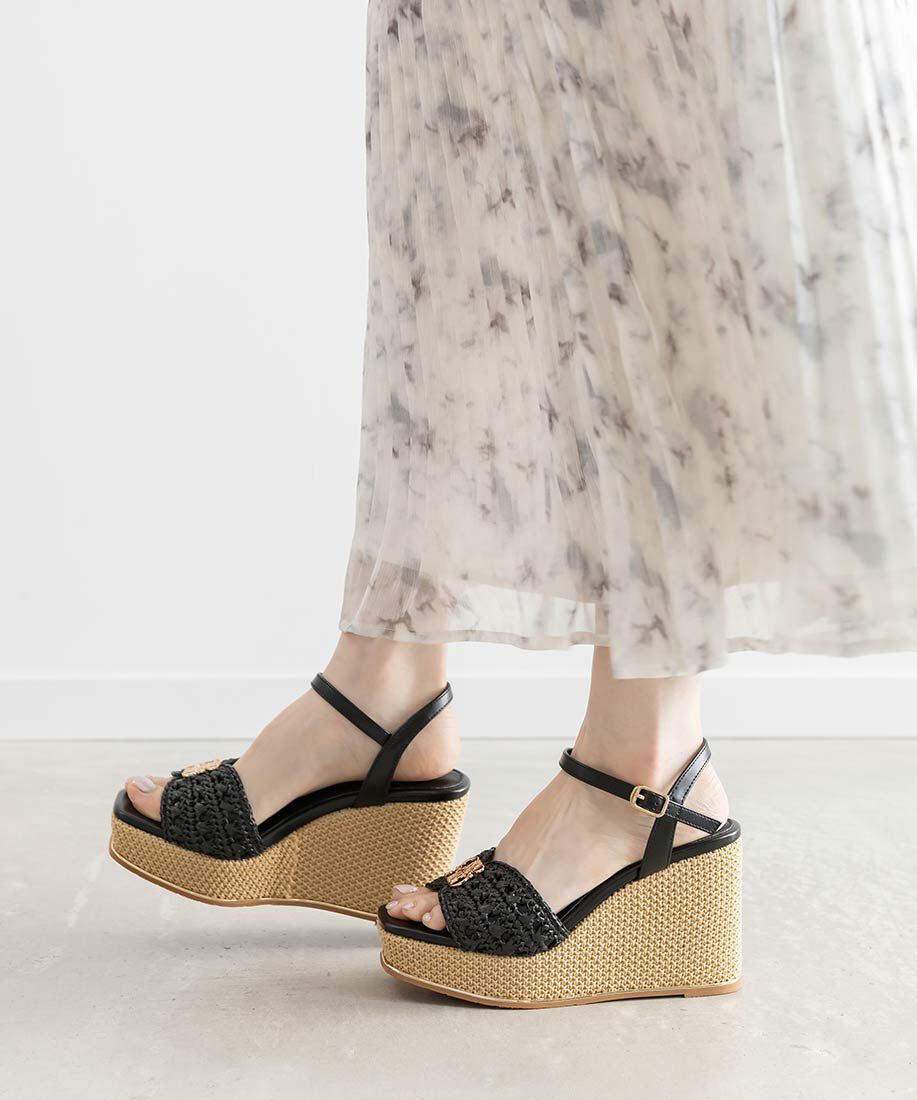  「モノグラムパーツウェッジソールサンダル」|サンダル|