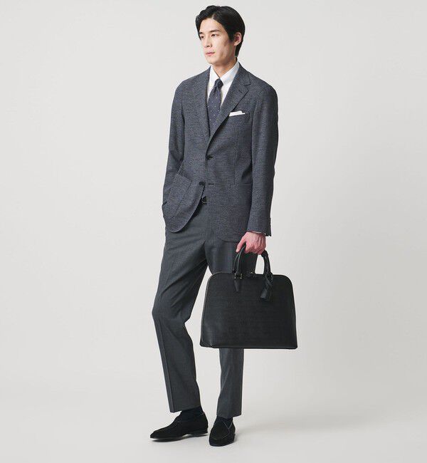 UNITED ARROWS「レザー ラウンド ブリーフケース」|ビジネスバッグ|