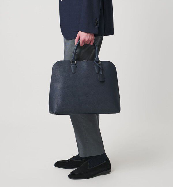 UNITED ARROWS「レザー ラウンド ブリーフケース」|ビジネスバッグ|