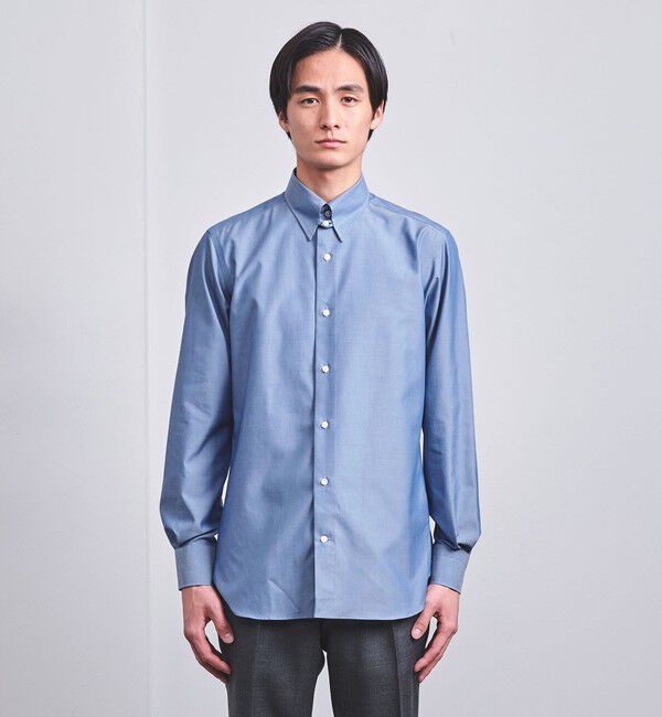 UNITED ARROWS「イージーケア AG シャンブレー タブカラー ドレスシャツ -抗菌防臭-」|シャツ・ブラウス|