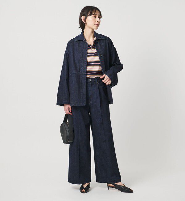 UNITED ARROWS「デニム タック ワイドパンツ」|デニム|