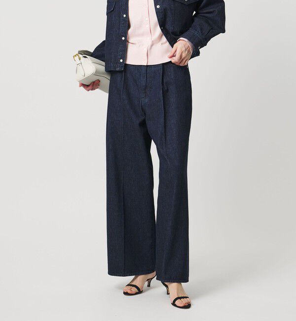 UNITED ARROWS「デニム タック ワイドパンツ」|デニム|