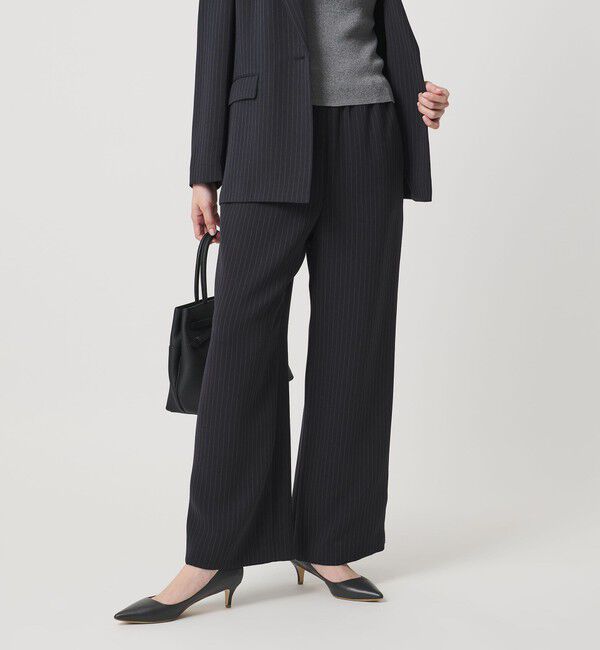 UNITED ARROWS「Drapy ピンストライプ イージーパンツ ‐ウォッシャブル‐」|スラックス|