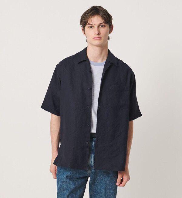 UNITED ARROWS「トリアセテート/ポリエステル ツイル オープンカラーシャツ」|シャツ・ブラウス|
