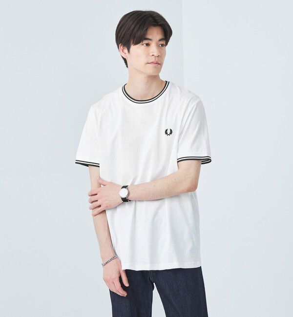 UNITED ARROWS green label relaxing「＜FRED PERRY＞ツインティップ Tシャツ」|Tシャツ・カットソー|WHITE