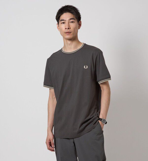 UNITED ARROWS green label relaxing「＜FRED PERRY＞ツインティップ Tシャツ」|Tシャツ・カットソー|DK.GRAY