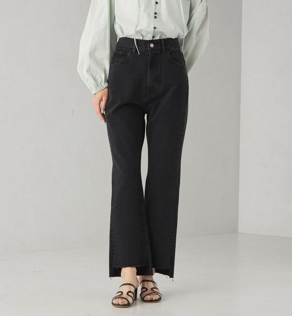 EMMEL REFINES「＜EMMEL REFINES＞EM カットオフ スキニー デニムパンツ」|デニム|BLACK