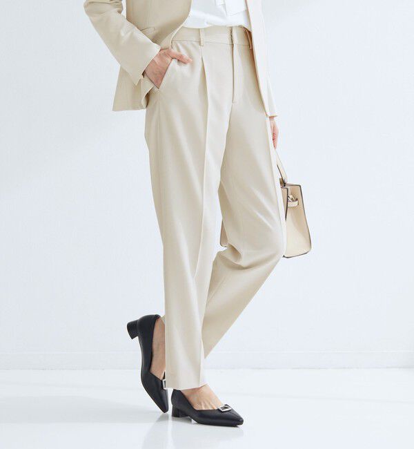 UNITED ARROWS green label relaxing「［size SHORT/TALLあり］パウドレ テーパード パンツ ナチュラル」|スラックス|