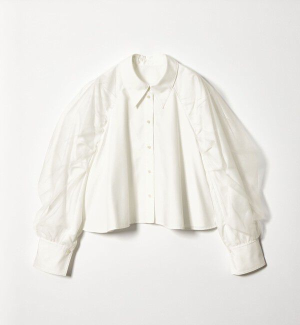 EMMEL REFINES「＜EMMEL REFINES＞EM チュールレイヤー ミニエリ シャツ」|シャツ・ブラウス|